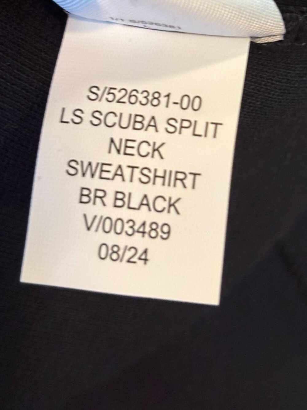 Banana Republic Black Scuba Split-Neck Sweatshirt Large NWT - Picture 7 of 7